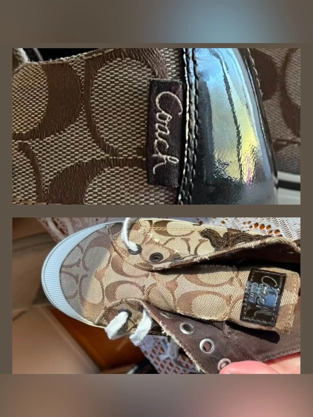 Coach 9B vintage brown signature sneakers